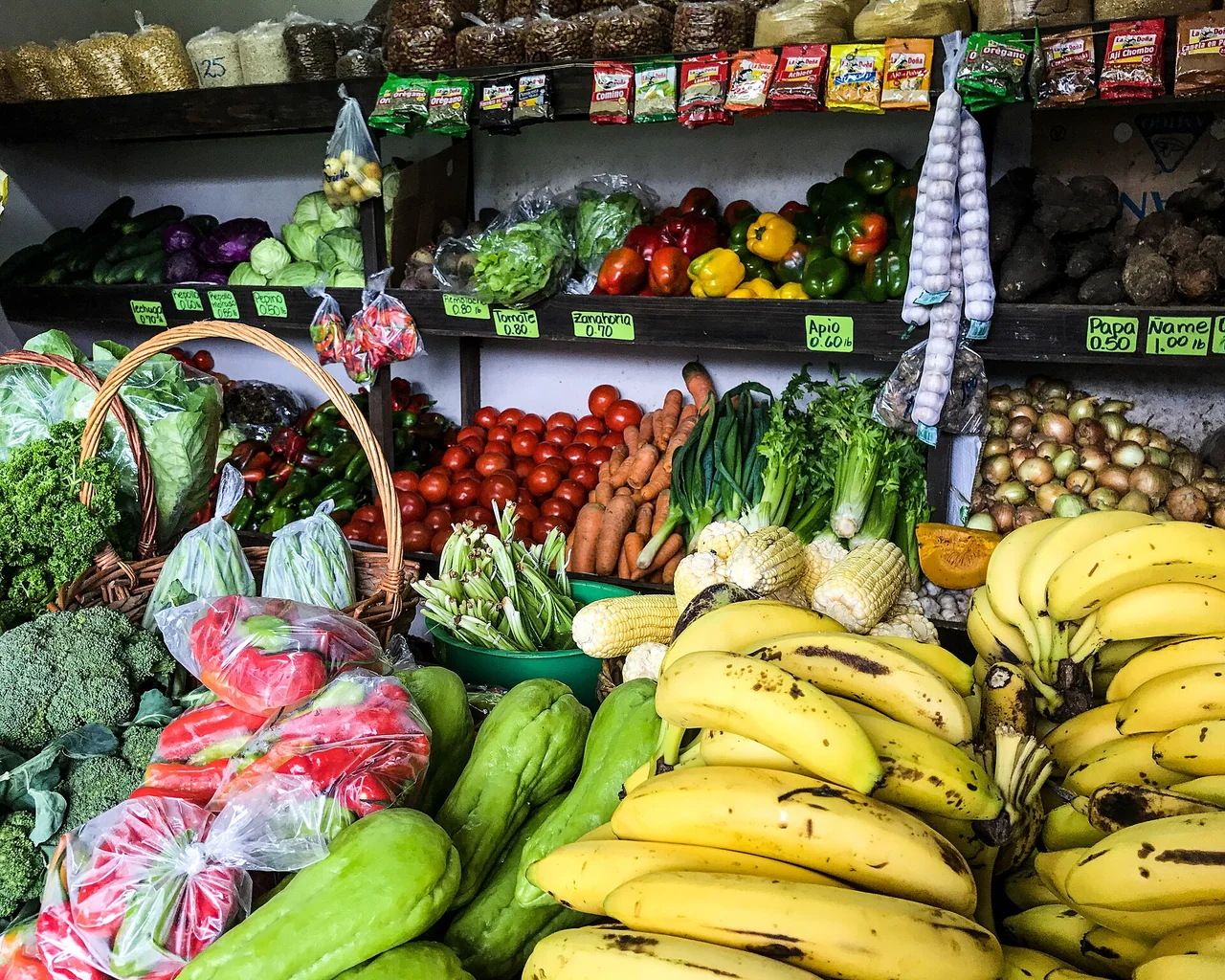 Fruits et légumes sur un marché